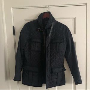 Quilted Navy Polo Jacket